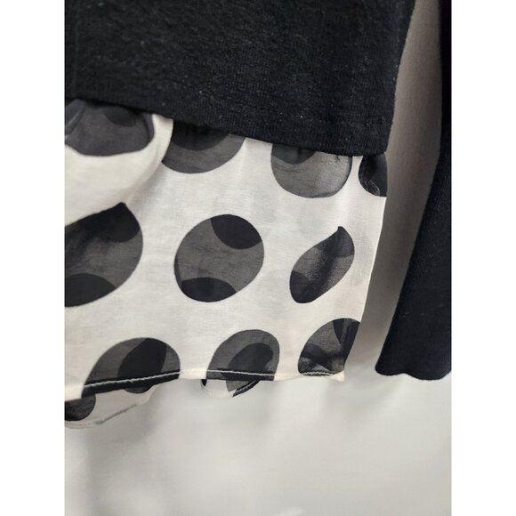 INC International Concepts Sweater Womens Medium Black Polka Dot Hem Pullover - Picture 5 of 8